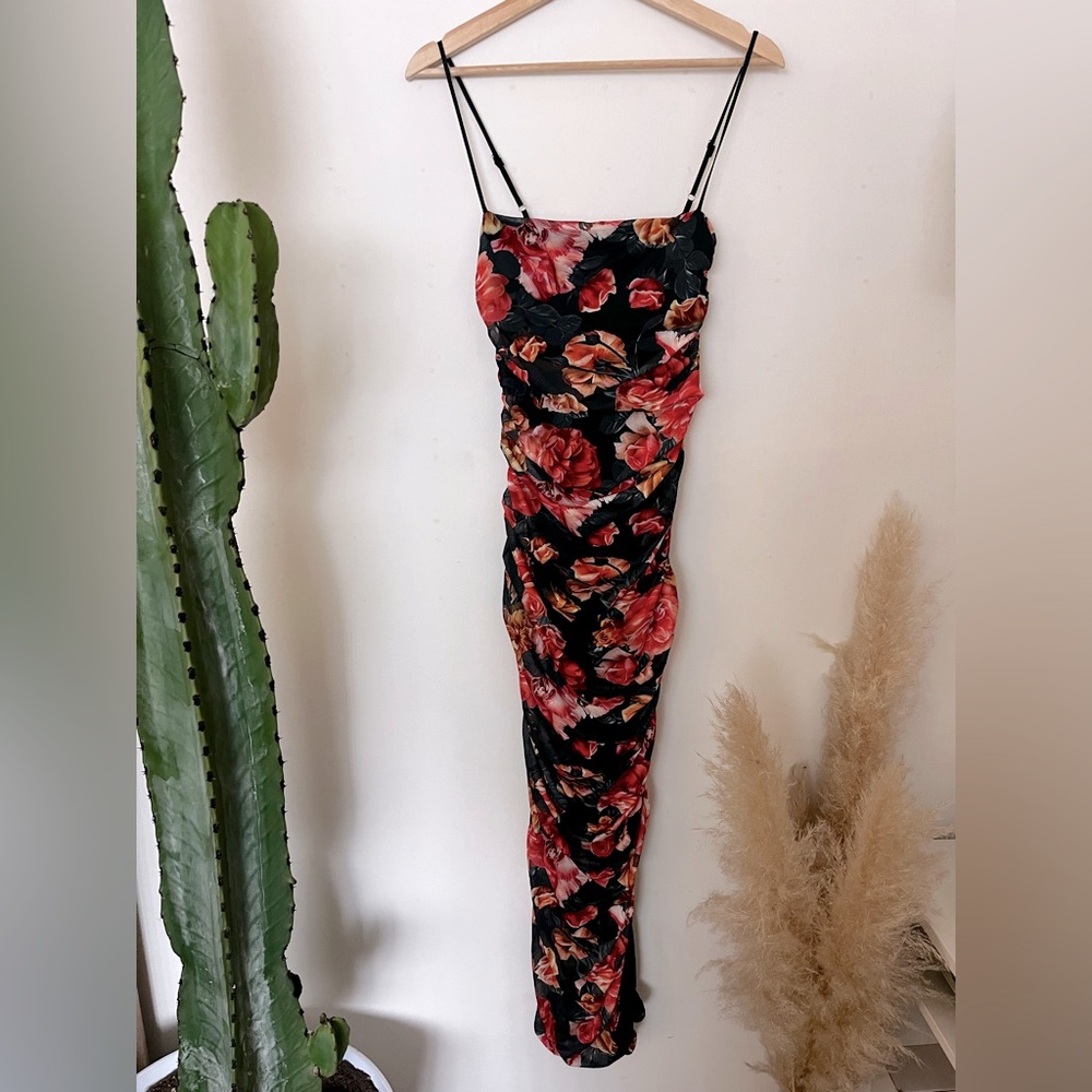 SNDY Floral Bodycon Maxi Dress (US size 6)